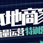 本地商家流量运营特训营，四大板块30节，本地实体商家必看课程