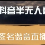 最近火爆的抖音头像签名设计半无人直播直播项目：直播教程+素材+直播话术