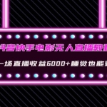 抖音快手电影无人直播教程：一场直播收益6000+睡觉也能赚(教程+软件+素材)
