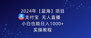 2024年【蓝海】项目 支付宝无人直播 小白也能日入1000+ 实操教程