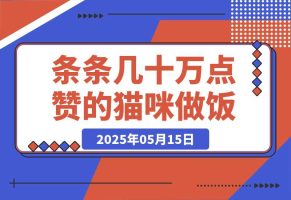 条条几十万点赞的猫咪做饭，即梦 3.0 两步就可以搞定